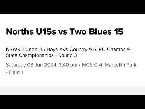 U15s State Champs Round 3 - Two Blues vs Norths - 1st half