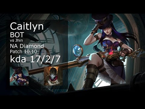 Caitlyn ADC & Zilean vs Jhin & Bard - NA Diamond 17/2/7 Patch 10.10 Gameplay