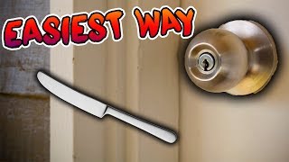 *EASY WAY* HOW TO UNLOCK ANY DOOR USING A BUTTERKNIFE!