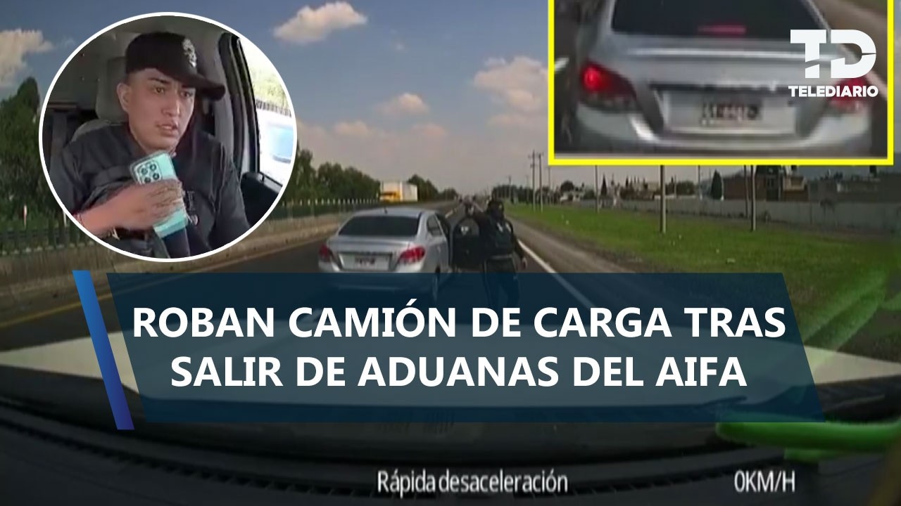 Hombres armados interceptan camión de carga en Circuito Exterior Mexiquense y lo roban