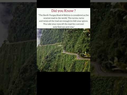 The North Yungas Road of Bolivia is considered as the scariest road in the world... #shorts #scary