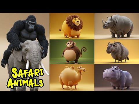 Fun Safari Animal Sounds Song | Nursery Rhyme for Kids - Learn Animal Names and Sounds