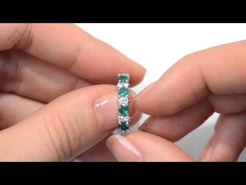 A3075 - Exquisite Emerald 0.60ct And Diamond 9K White Gold Ring