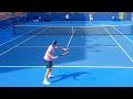 Roger Federer Practice Court Level View 2021