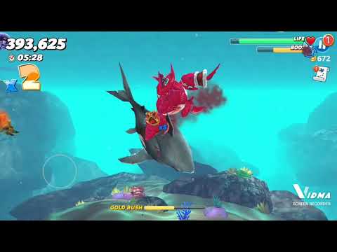Reaching a  1 million point run (hungry shark world)