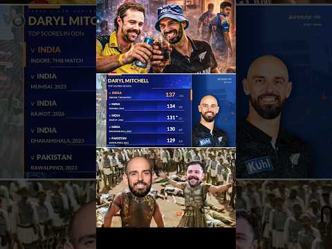 Darly Mitchell Vs India ODIs Scores #short #cricket #indvsnz