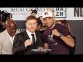 CANELO ALVAREZ EMBRACES SERGEY KOVALEV & SHOWS HIM RESPECT IN 2ND FACE OFF IN LOS ANGELES