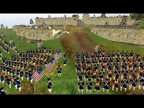 Deadly Fortress Walls Charged by 10,000 MUSKETS! - Men of War: American Revolution Mod