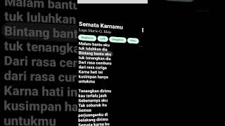 Download lagu Lirik Lagu Semata Karnamu | Mario G. Klau mp3 Download lagu Lirik Lagu Semata Karnamu | Mario G. Klau mp3