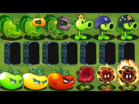 All Plants POWER-UP vs 40 Speaker Items - Which Plant Will Win? - PvZ 2 Challenge