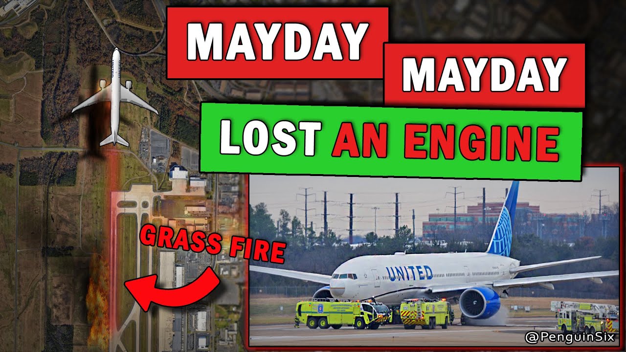 United Plane LOST AN ENGINE on Takeoff | Dumps Fuel and Returns to Dulles!