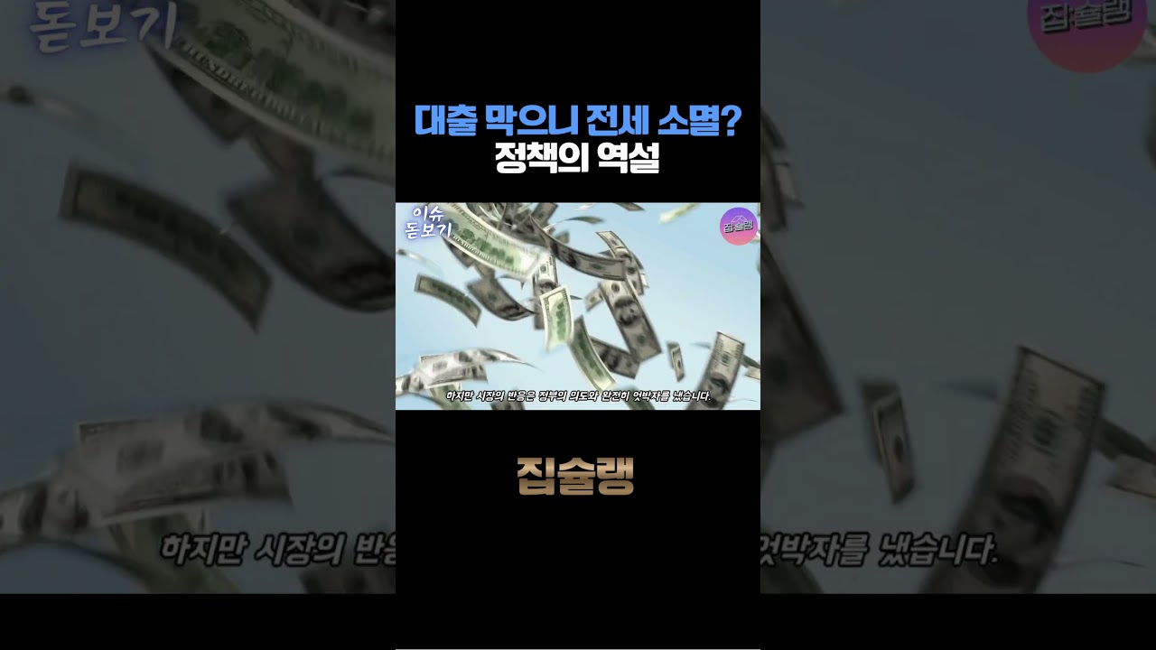 대출 막으니 전세 소멸? 정책의 역설