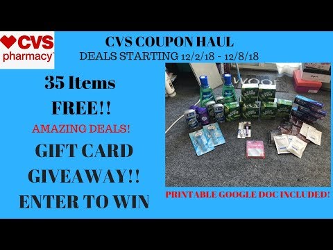 CVS Coupon Haul Deals Starting 12/2/18~35 Items FREE &Gift Card CLOSED~Lots of Deals! Video