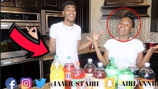 BLINDFOLDED GUESS THAT SODA CHALLENGE FT TRAY BILLS | IAMJUSTAIRI