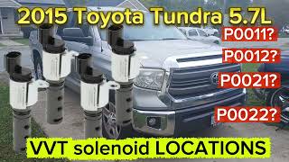 2015 Toyota Tundra 5.7L Variable valve timing (VVT) solenoid LOCATIONS