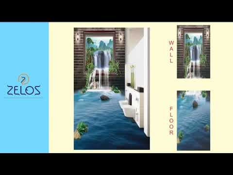 Zelos gloss 3d bathroom tiles, 16 sq ft, thickness: 5-10 mm