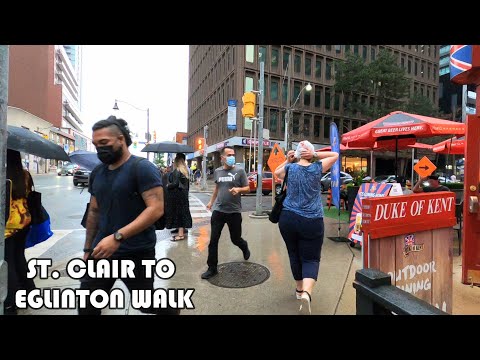 Walking on Yonge Street From St. Clair To Eglinton | Walking In The Rain
