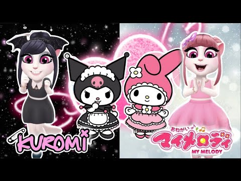 My Talking Angela’m 2 💓Kuromi vS My Melody 💗 Sanrio Cosplay 🌈 😘💋