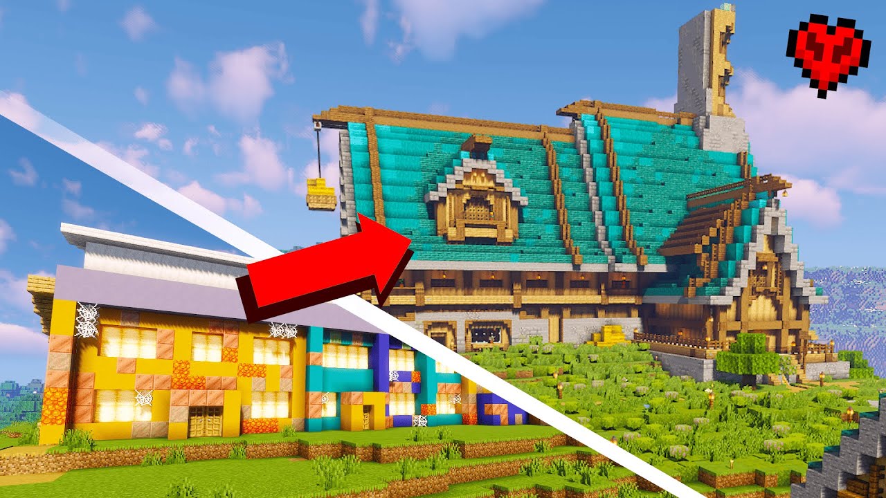 하드코어에서 블록 10만개로 주민마을 그린리모델링 해주기