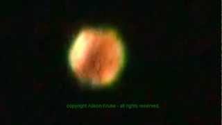 CLOSE Swirling ORANGE UFO --ZOOMED/Slow Motion shows Energy Processes