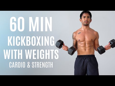 60 MIN KICKBOXING HIIT WITH WEIGHTS 🥊 Full Body Cardio & Strength | Muay Thai Inspired