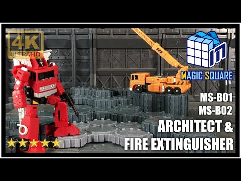 Magic Square MS-B01 ARCHITECT MS-B02 FIRE EXTINGUISHER Transformers Legend Grapple and Inferno
