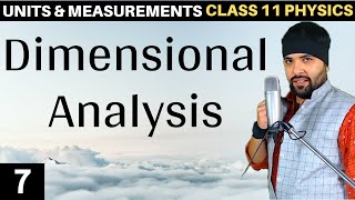 Dimensional Analysis Units and Measurements Class 11 IIT JEE Mains