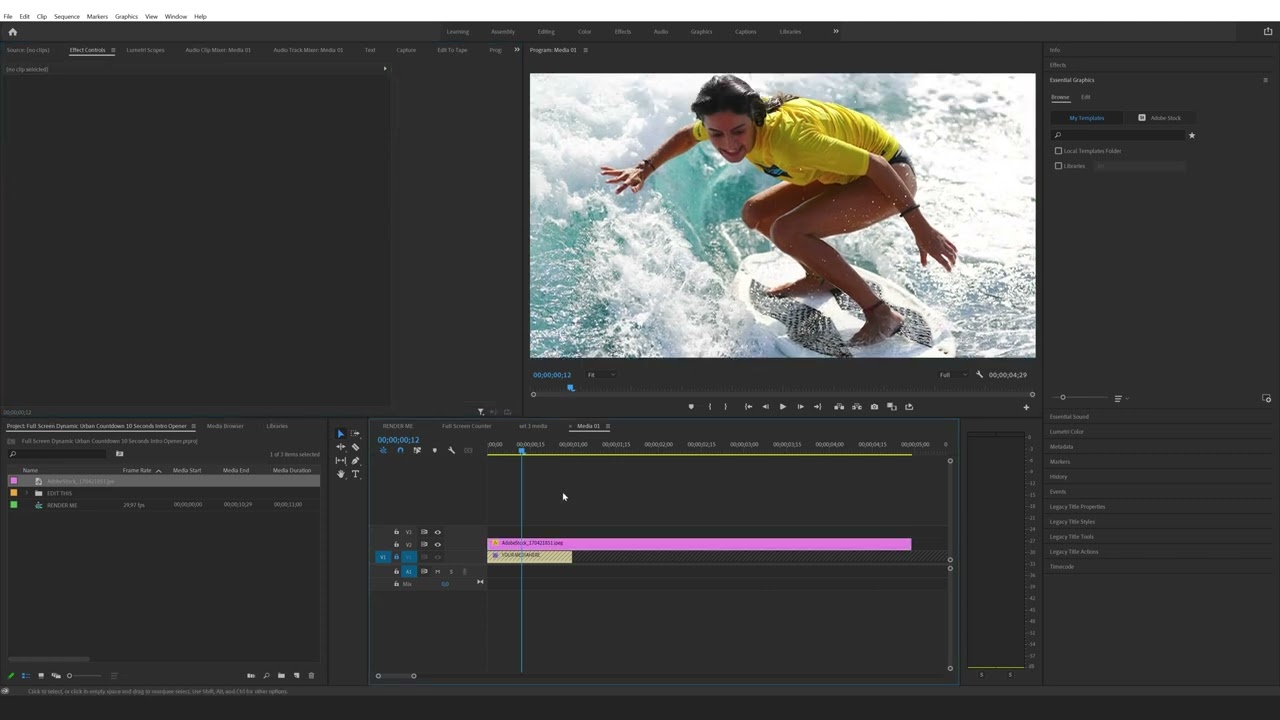 How to use and edit Countdown Templates in Premiere Pro