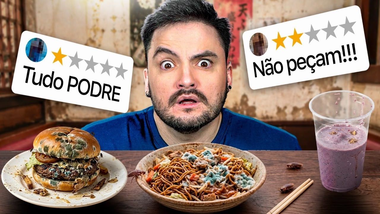 PROVANDO COMIDAS COM AS PIORES AVALIAÇÕES! Uma eu me RECUSEI!