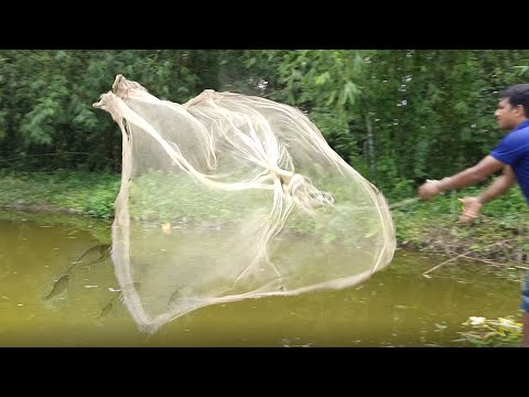 Most Satisfying Cast Net Fishing Video Catch Tons of Fish   Traditional Net Catch Fishing on River