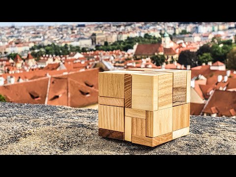 Solving Handed Halfcubes puzzle with great view from Prague Castle.