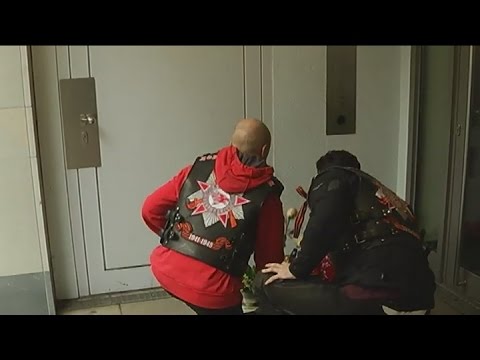 Night Wolves Spotted in Munich: Bikers lay flowers at residence of deceased Russian dancer