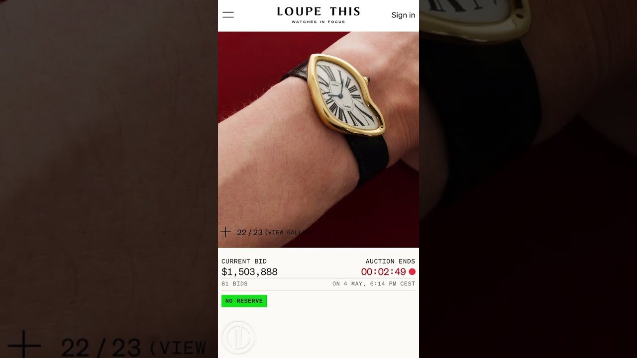 Cartier Crash Watch world record auction — Loupe This 2022