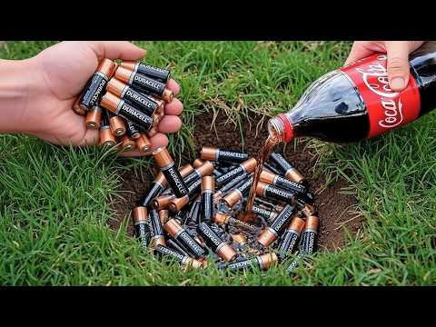 Pour Coca-Cola and Batteries into a Hole – The Shocking Result! ⚡ | Creative Tinkering