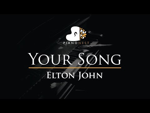 Elton John - Your Song - Piano Karaoke Instrumental Cover with Lyrics