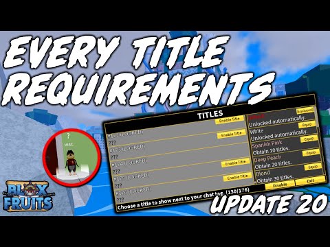 *NEW* BLOX FRUITS UPDATE 20 EVERY TITLE REQUIREMENTS | SECRET TITLES!