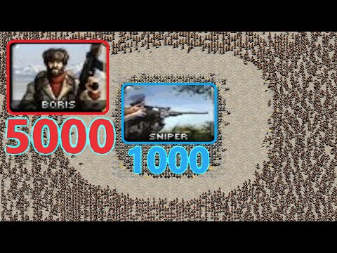 Snipers surrounded by Boris 🎮 1k vs 5k 🎮 Red Alert 2