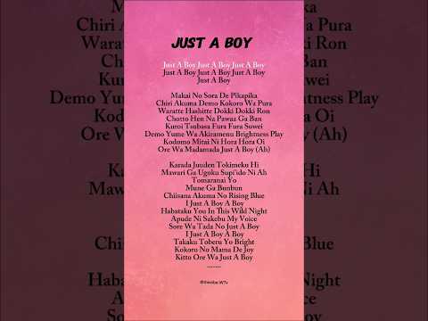 JUST A BOY SONG (lyrics) - by DrINsaNE Japanese Rap #ytshorts #love #lyrics