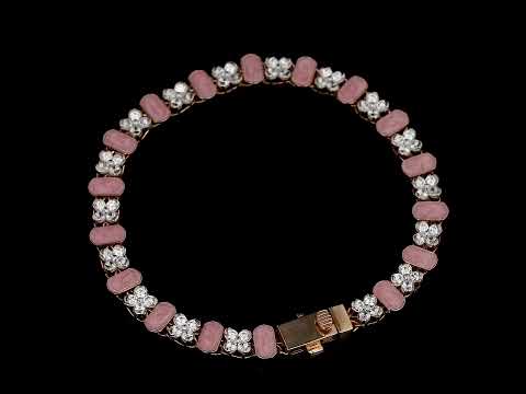 Designer 14K/18K Gold Floral Diamond & Purple Enamel Bracelet (FLBR-0426)