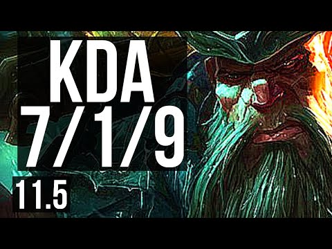 GANGPLANK vs TEEMO (TOP) | 7/1/9, 800+ games, 1.1M mastery | BR Master | v11.5