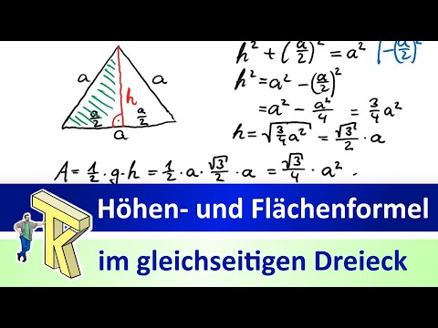 Höhen- und Flächenformel im gleichseitigen Dreieck hergeleitet