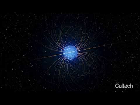 Two faced white dwarf with magnetic field lines
