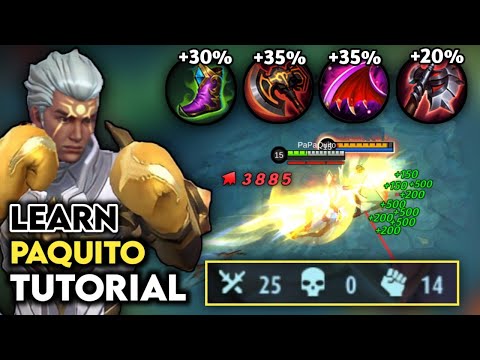 GOD OF PAQUITO - 25 KILLS IN 10 MINUTES - NO DEATH FULL EXPLAINED TUTORIAL WITH BUILD | MLBB