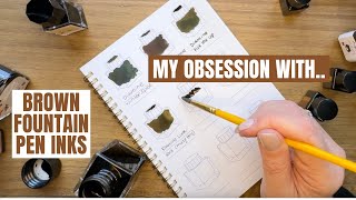 22 BROWN Fountain Pen Ink Samples in 27 Minutes: Montblanc Diamine, Ferris Wheel Press & More!