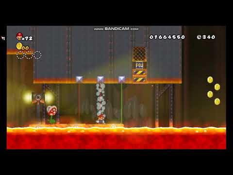 Newer Super Mario Bros Wii Low% Run - 8-6 Volcano Rapids