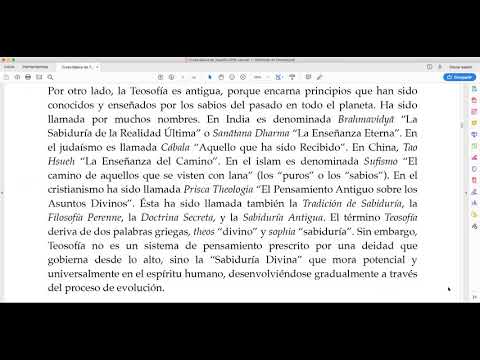 Curso Básico de Teosófia 2019   Primera Lección  "Definición de Teosofía"