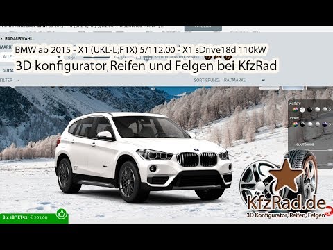 BMW ab 2015 - X1 (UKL-L;F1X) 5/112.00 - X1 sDrive18d 110kW Reifen und Felgen bei KfzRad.de