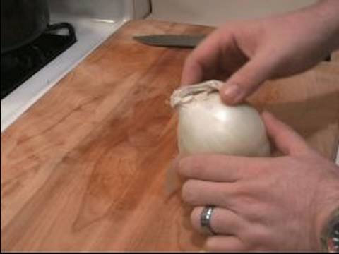 How to Make Bangers & Mash : Chopping Onions for Bangers & Mash