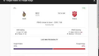 ipl Live Score - kkr vs pbks