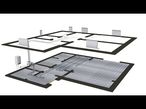 Схема отопления двухэтажного дома теплый пол + коллекторное отопление